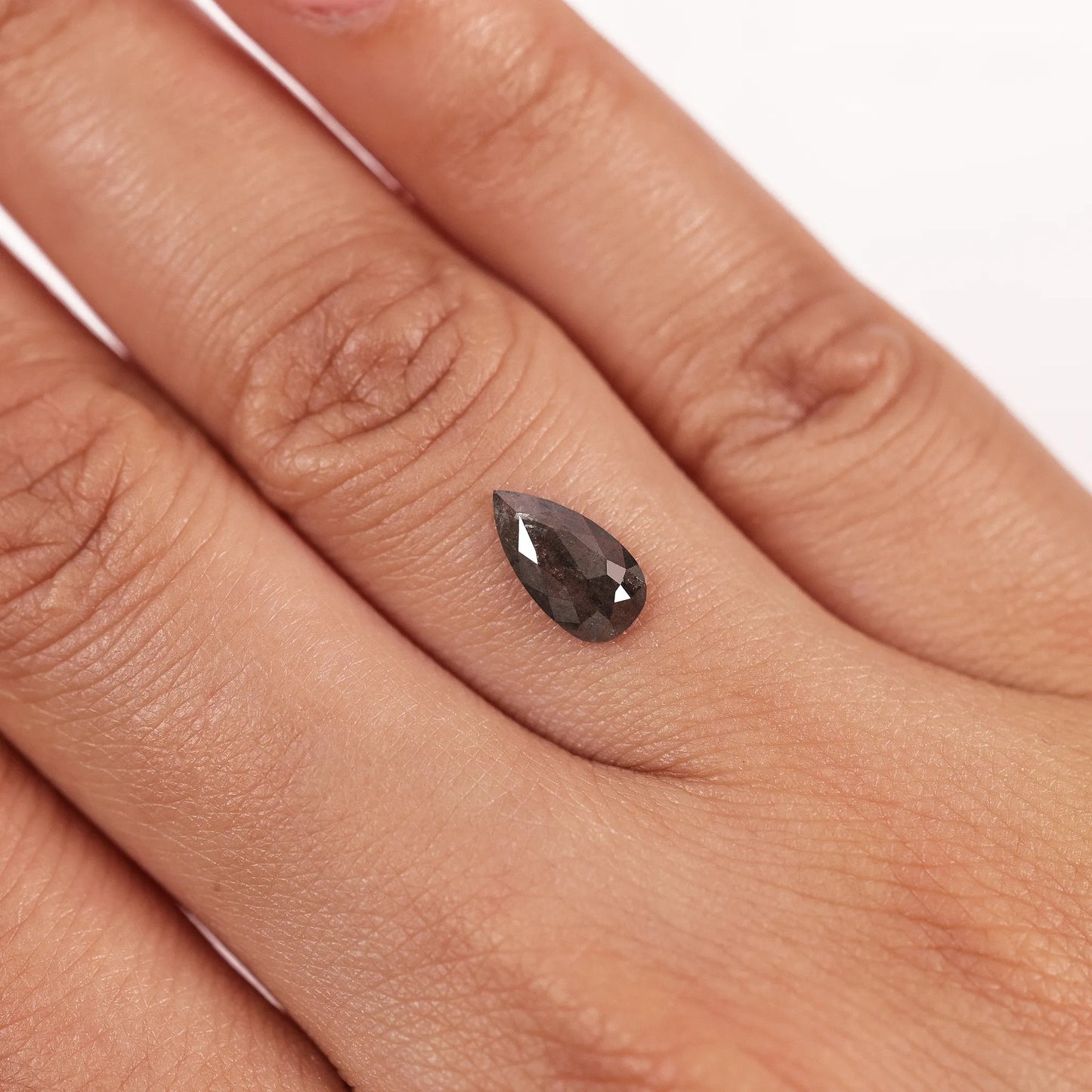 0.64 Ct Pear Brilliant Cut Salt and Pepper Diamond