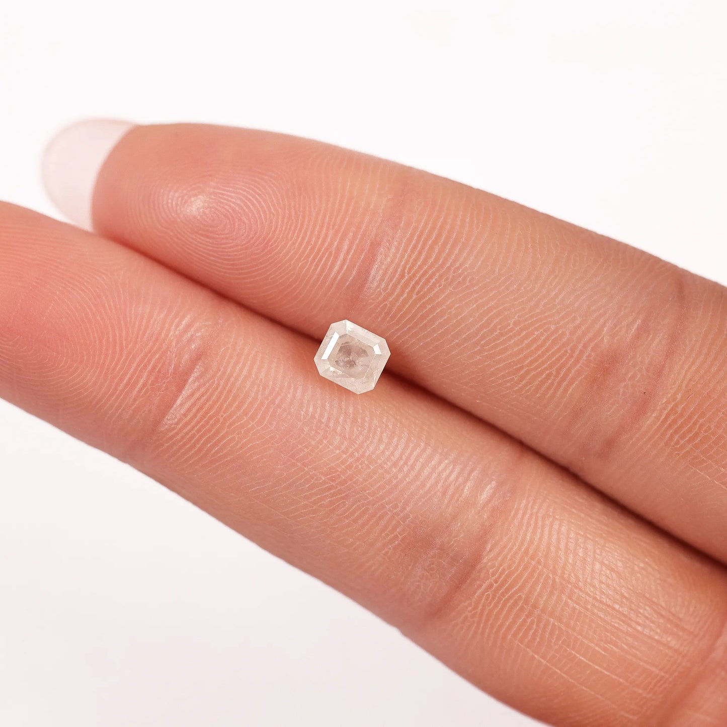 0.78 Ct Asscher Brilliant Cut Salt and Pepper Diamond