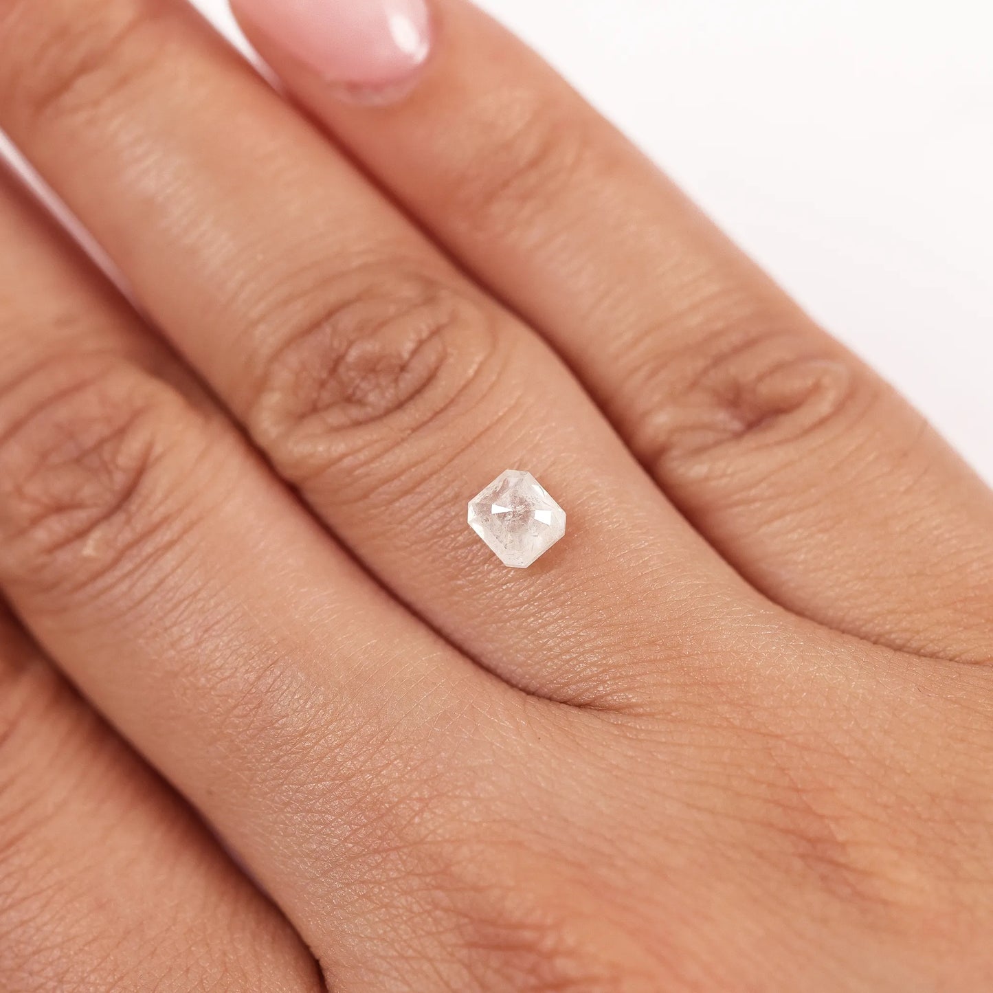 0.78 Ct Asscher Brilliant Cut Salt and Pepper Diamond