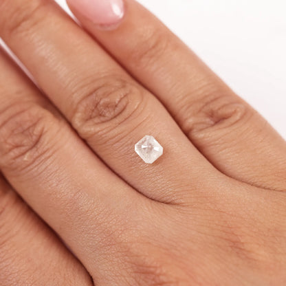 0.78 Ct Asscher Brilliant Cut Salt and Pepper Diamond