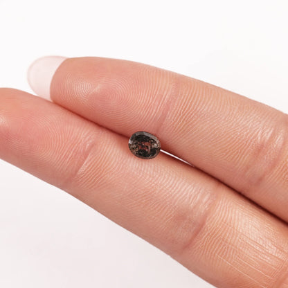 0.76 Ct Oval Rose Cut Salt and Pepper Diamond