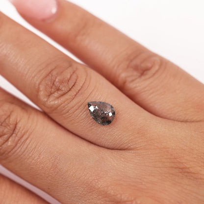 0.76 Ct Pear Rose Cut Salt and Pepper Diamond
