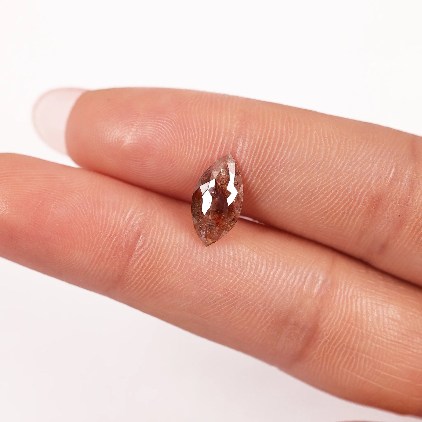 1.21 Ct marquise Brilliant Cut  Salt and Pepper Diamond