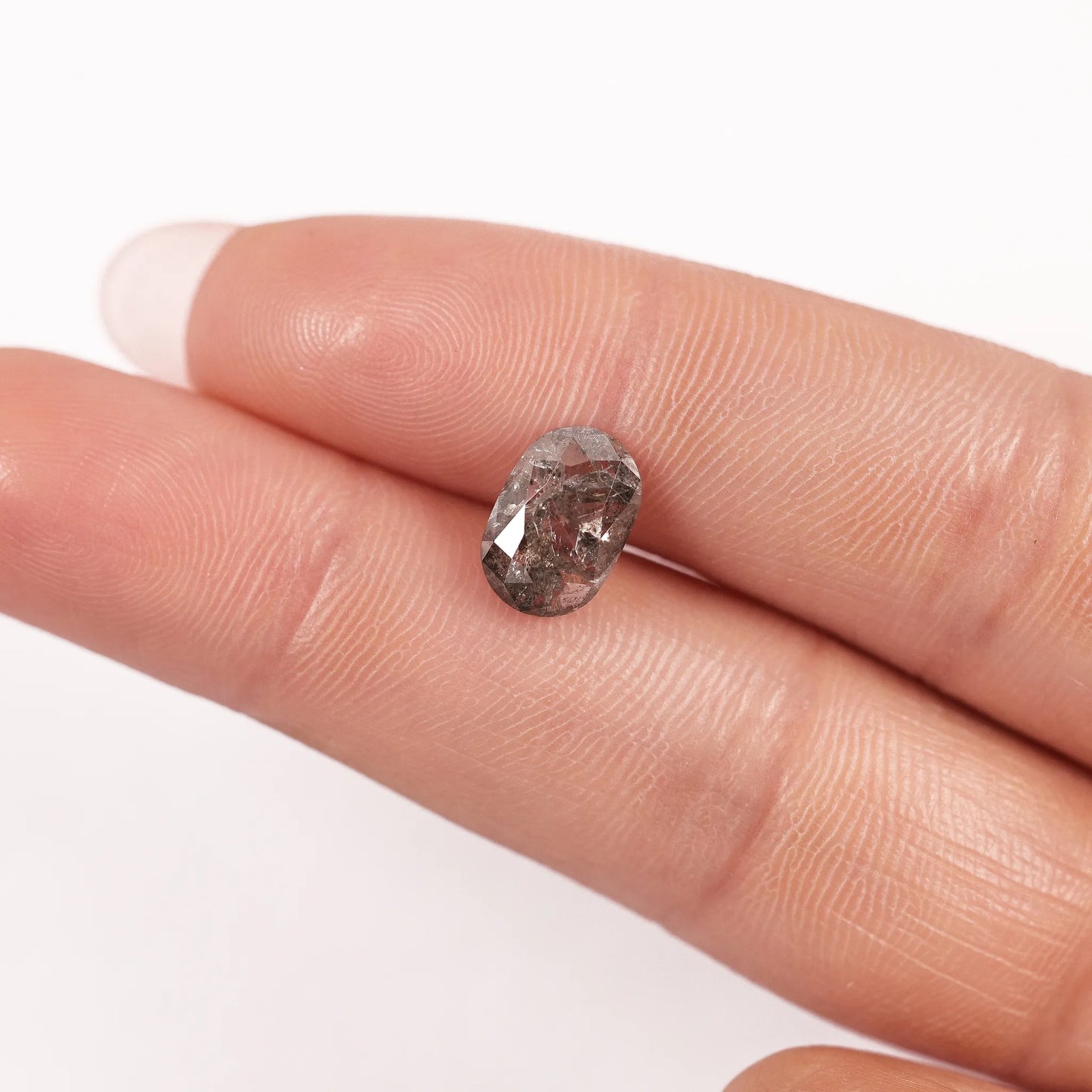 1.94 Ct Oval Brilliant Cut Salt and Pepper Diamond
