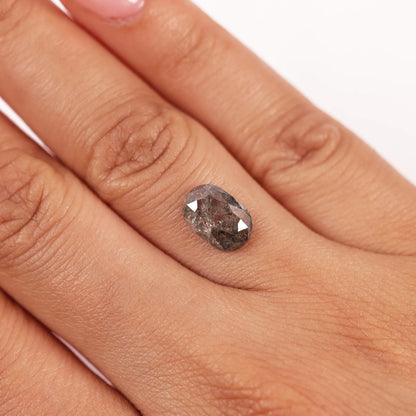 1.94 Ct Oval Brilliant Cut Salt and Pepper Diamond