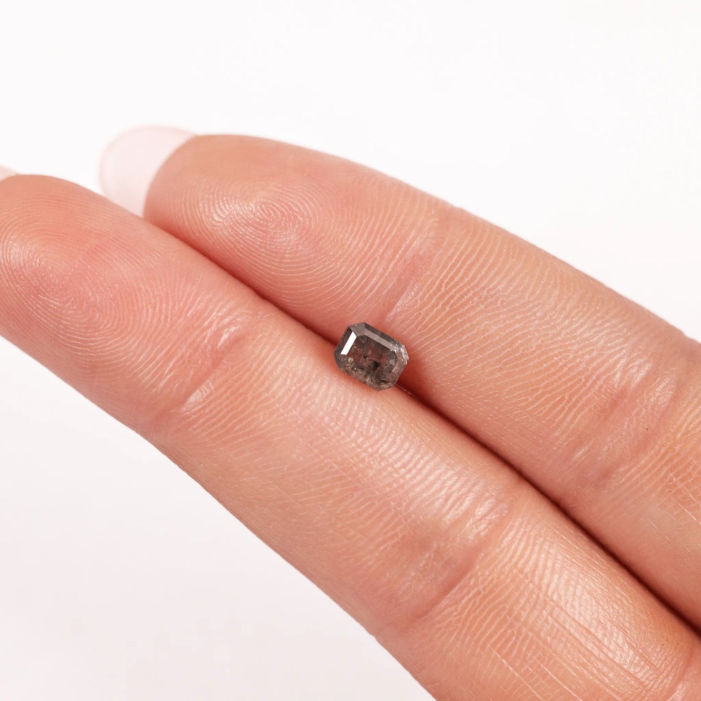 0.75 Ct Radiant  Brilliant Cut  Salt and Pepper Diamond