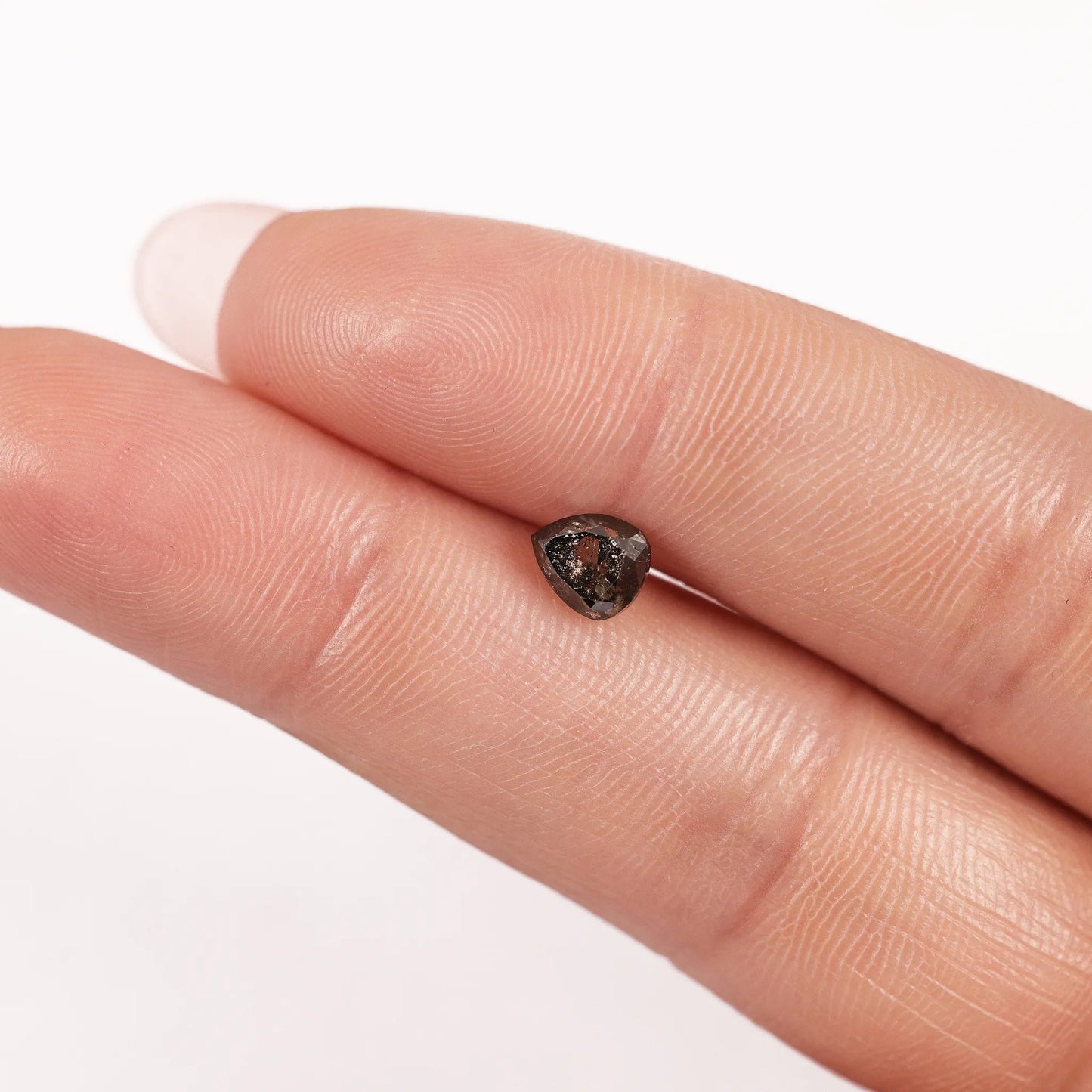 0.88 Ct Pear Brilliant Cut  Salt and Pepper Diamond