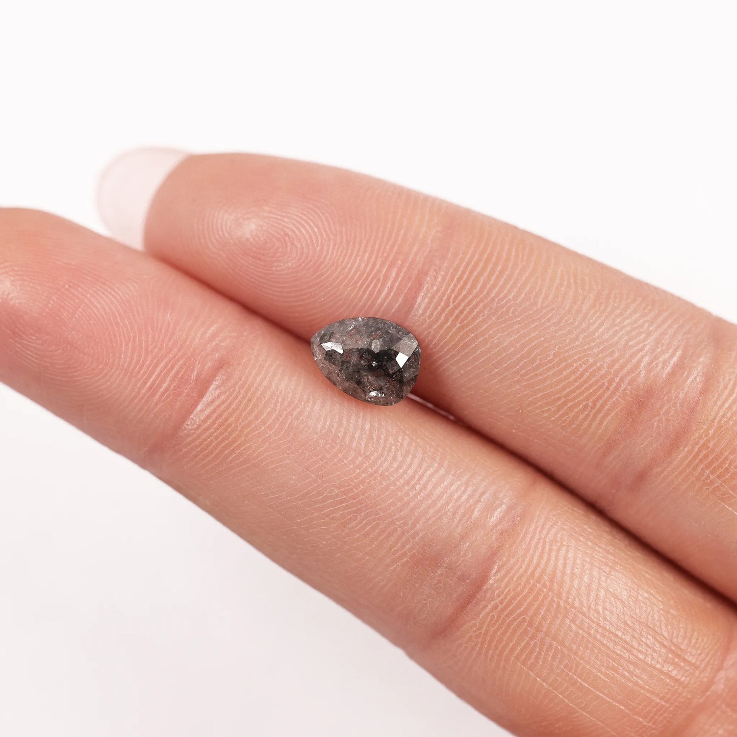 1.30 Ct Pear Brilliant Cut  Salt and Pepper Diamond