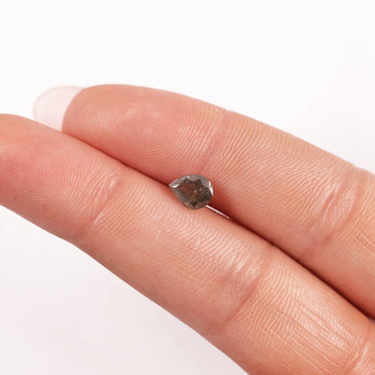 0.77 Ct Pear Rose Cut  Salt and Pepper Diamond