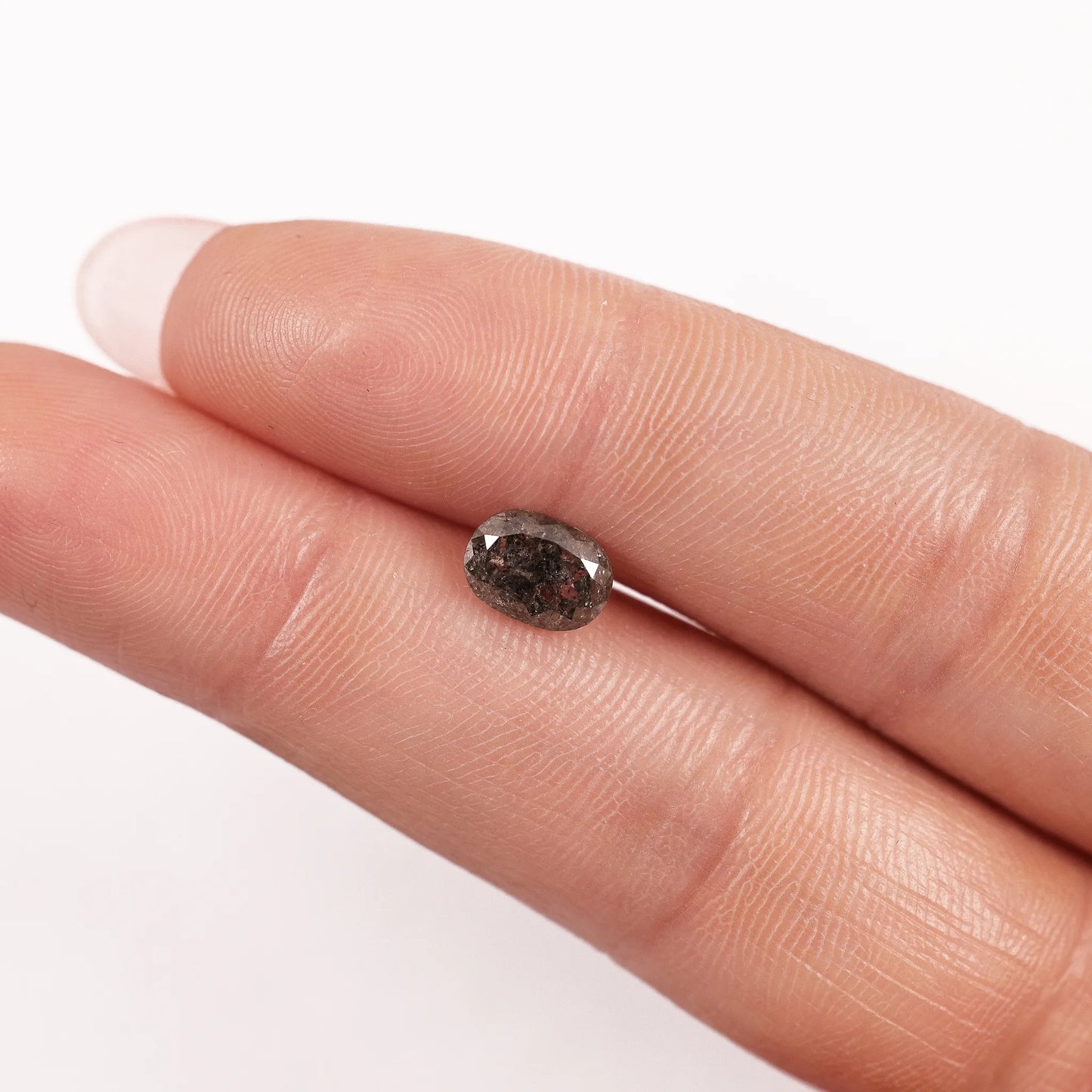 1.30 Ct Oval Brilliant Cut  Salt and Pepper Diamond