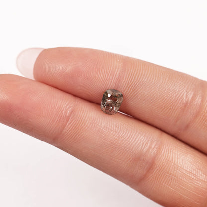 0.80 Ct Cushion Brilliant Cut  Salt and Pepper Diamond