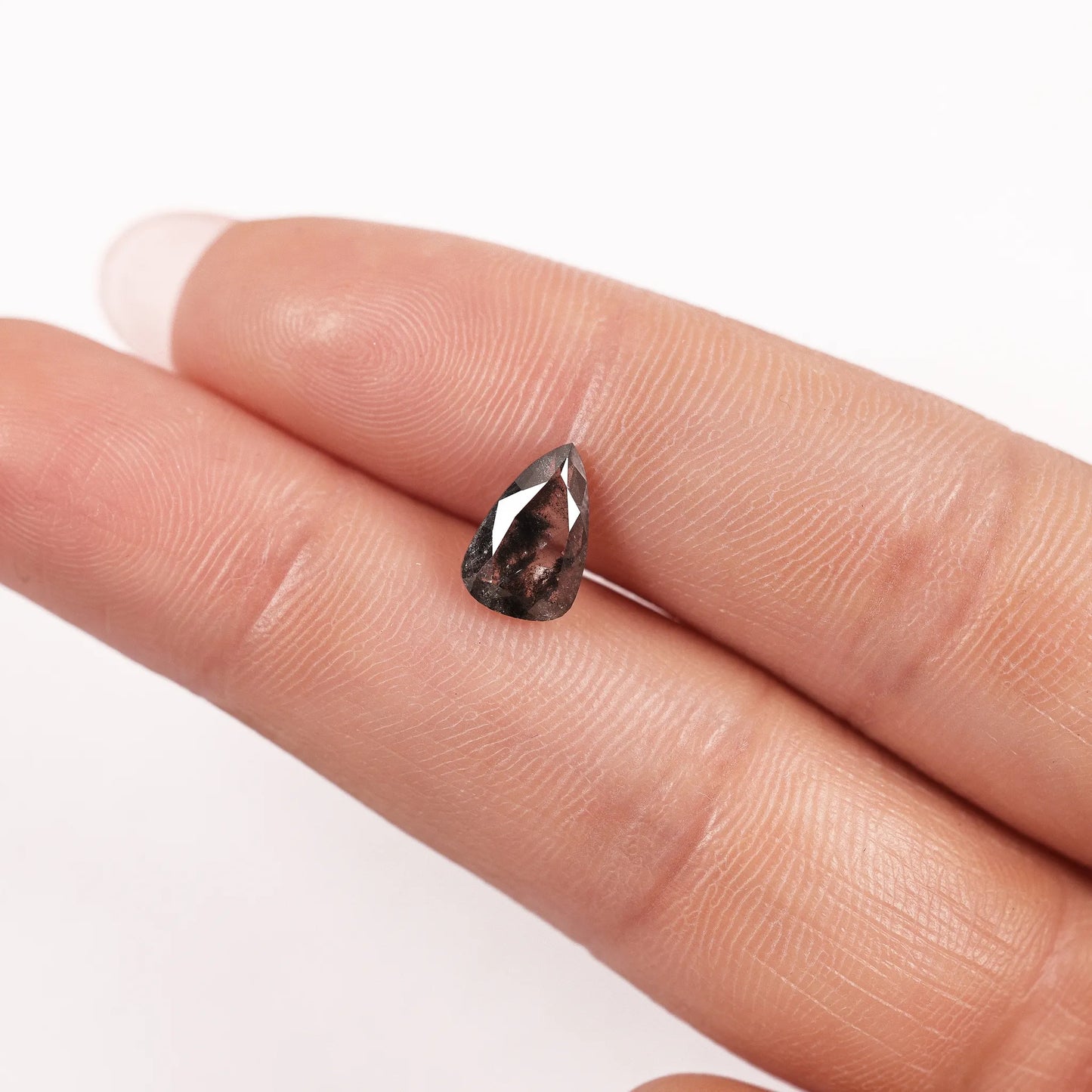 1.28 Ct Pear Brilliant Cut  Salt and Pepper Diamond