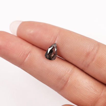 1.28 Ct Pear Brilliant Cut  Salt and Pepper Diamond