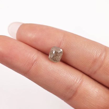 1.36 Ct Cushion Brilliant Cut  Salt and Pepper Diamond
