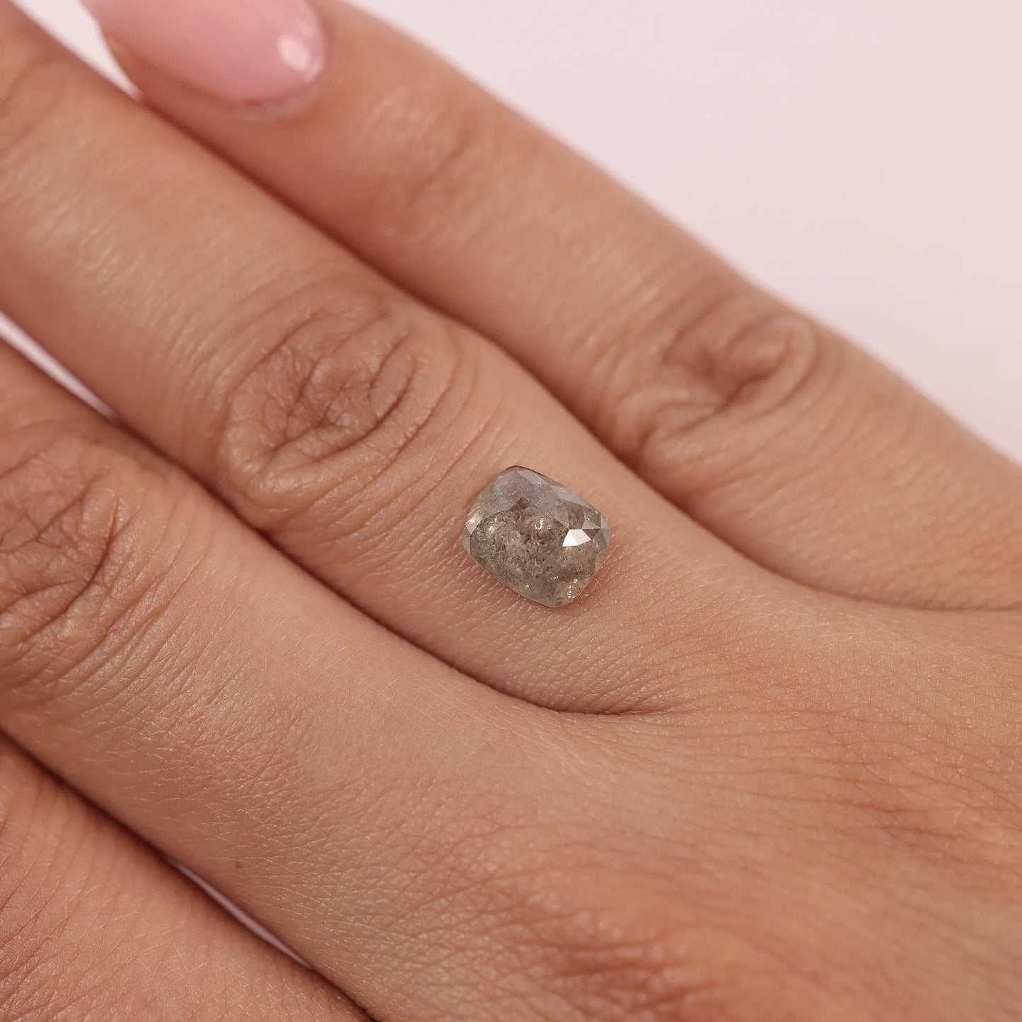 1.36 Ct Cushion Brilliant Cut  Salt and Pepper Diamond