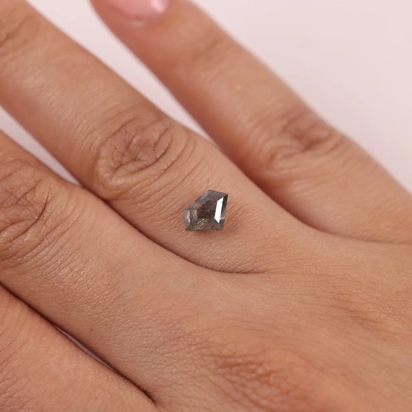 1.12 Ct Shield Cut Brilliant Cut  Salt and Pepper Diamond
