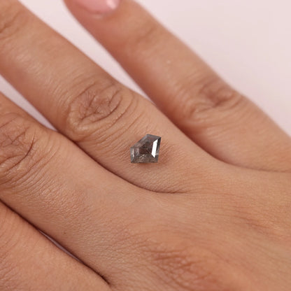 1.12 Ct Shield Cut Brilliant Cut  Salt and Pepper Diamond