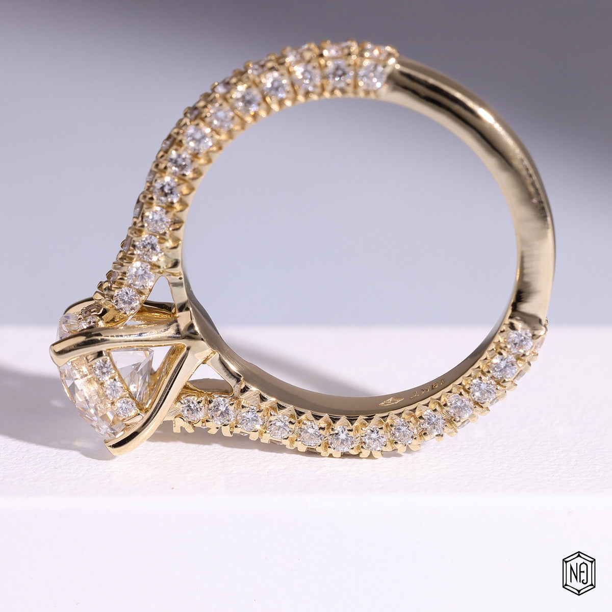 2.00 Carat Round Cut Lab Grown Diamond Delicate Hidden Halo Engagement Ring - Video Overview