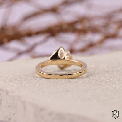 1.61 Carat Round Cut Lab Grown Diamond Classic Solitaire Engagement Ring - Hand View / Detail Angle