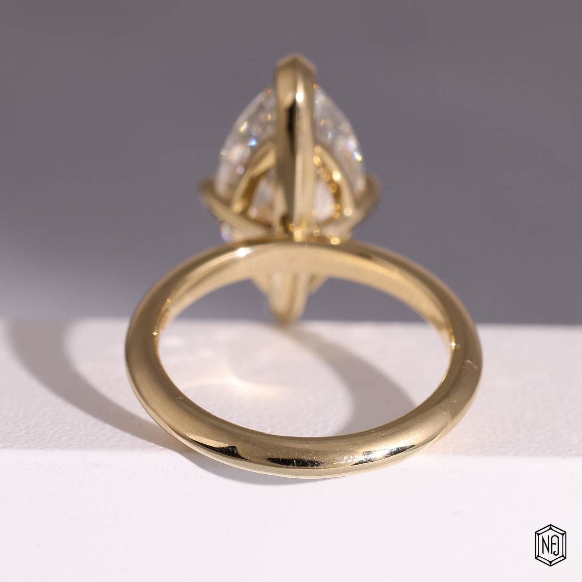 6.05 Carat Marquise Cut Lab Grown Diamond Classic Solitaire Engagement Ring - Hand View / Detail Angle