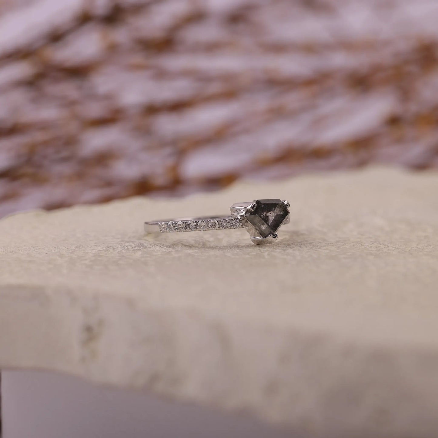Kite Salt & Pepper Diamond Engagement Ring