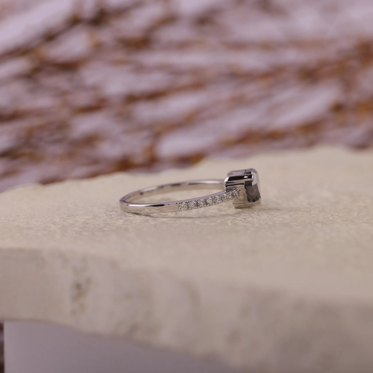 Kite Salt & Pepper Diamond Engagement Ring