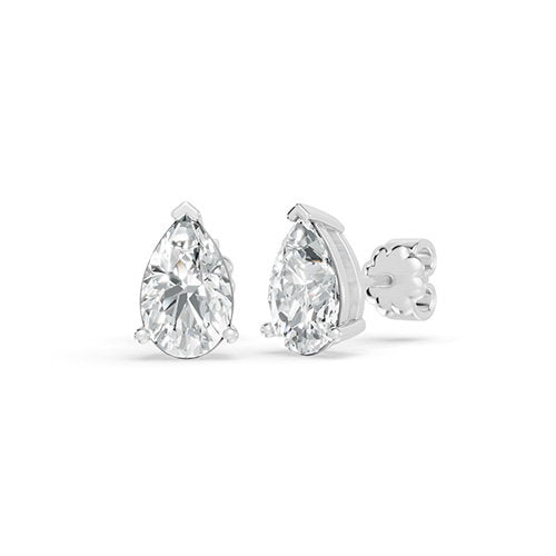 1.00ct Pear Lab Grown Diamond Stud Earrings In 14K White Gold