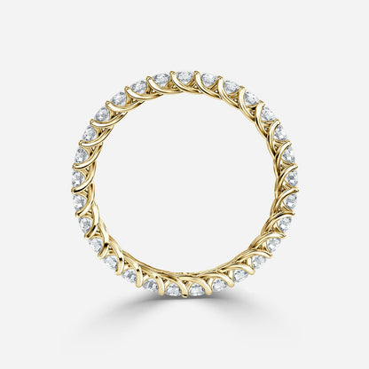 2.00ct Ellsa Round Lab Grown Diamond Shared Prong Full Eternity Band In 18K Yellow Gold (US Size: 5.5)
