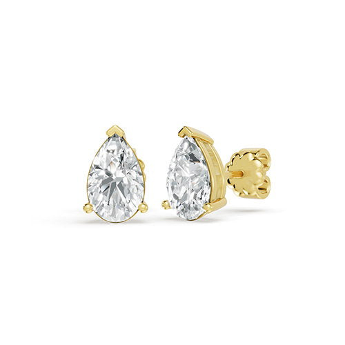 1.50ct Pear Lab Grown Diamond Stud Earrings In 14K Yellow Gold
