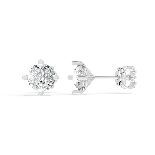 1.50ct Round Four Prong Lab Grown Diamond Stud Earrings In 14K White Gold