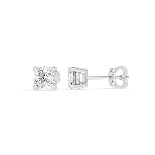 1.50ct Round Lab Grown Diamond Stud Earrings In 14K White Gold