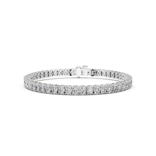 10.00ct Oval Lab Grown Diamond Tennis Bracelet In 14K White Gold