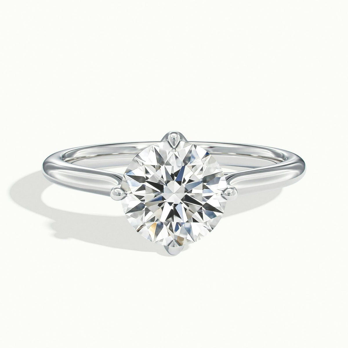 Elise 1.5 Carat Round Lab Grown Diamond Solitaire Engagement Ring in 925 Silver - view 1