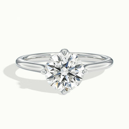 Elise 1.5 Carat Round Lab Grown Diamond Solitaire Engagement Ring in 925 Silver - view 1