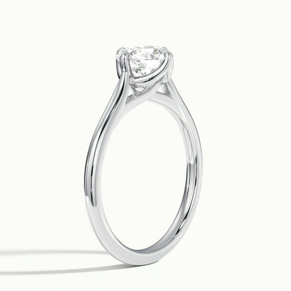 Elise 1.5 Carat Round Lab Grown Diamond Solitaire Engagement Ring in 925 Silver - view 4