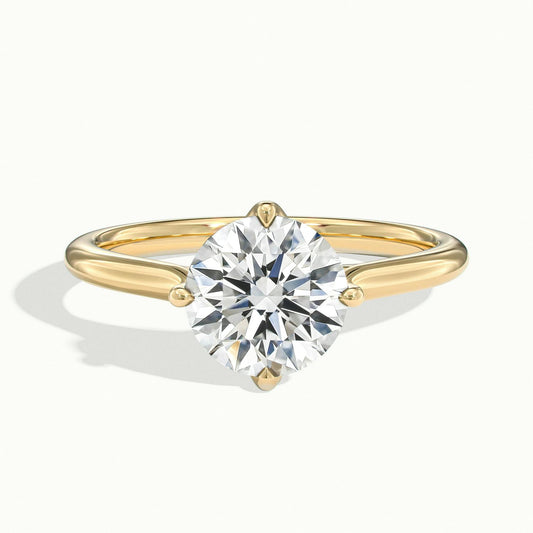 Elise 2.5 Carat Round Lab Grown Diamond Solitaire Engagement Ring in 14K Yellow Gold - view 1