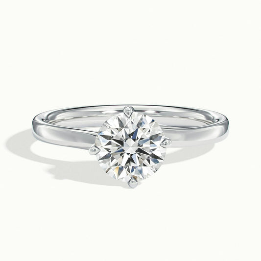 Kaia 2 Carat Round Lab Grown Diamond Solitaire Engagement Ring in 14K White Gold - view 1
