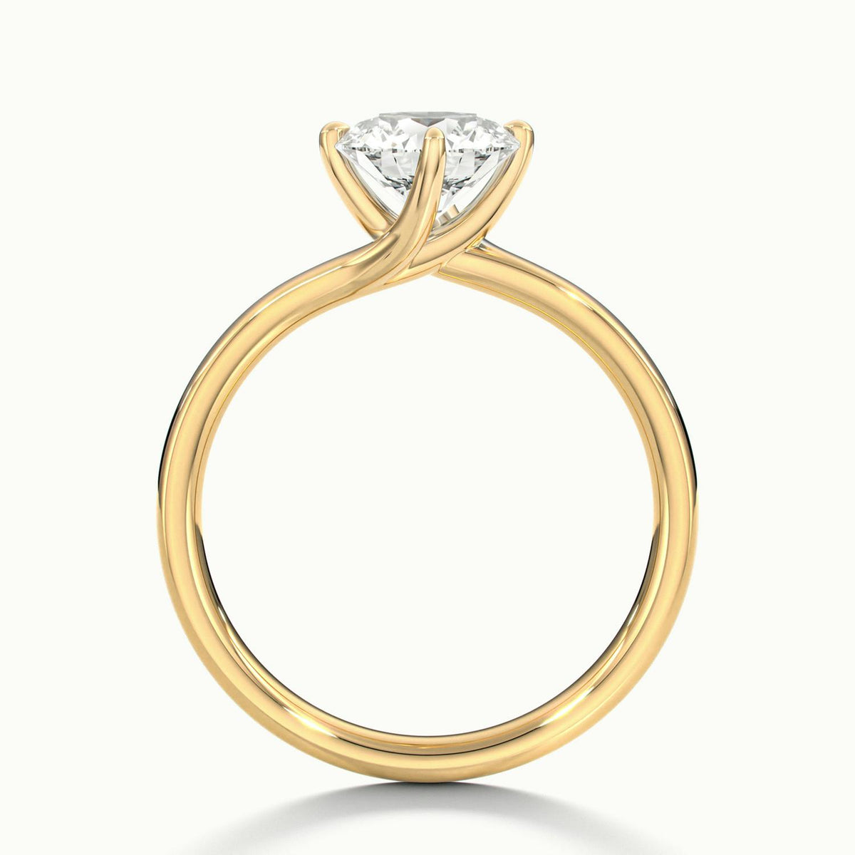 Kaia 3.5 Carat Round Lab Grown Diamond Solitaire Engagement Ring in 18K Yellow Gold - view 3