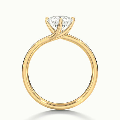 Kaia 3.5 Carat Round Lab Grown Diamond Solitaire Engagement Ring in 18K Yellow Gold - view 3