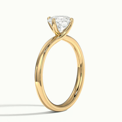 Kaia 3.5 Carat Round Lab Grown Diamond Solitaire Engagement Ring in 18K Yellow Gold - view 4
