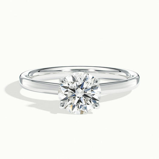 Juno 2 Carat Round Lab Grown Diamond Solitaire Engagement Ring in 14K White Gold - view 1