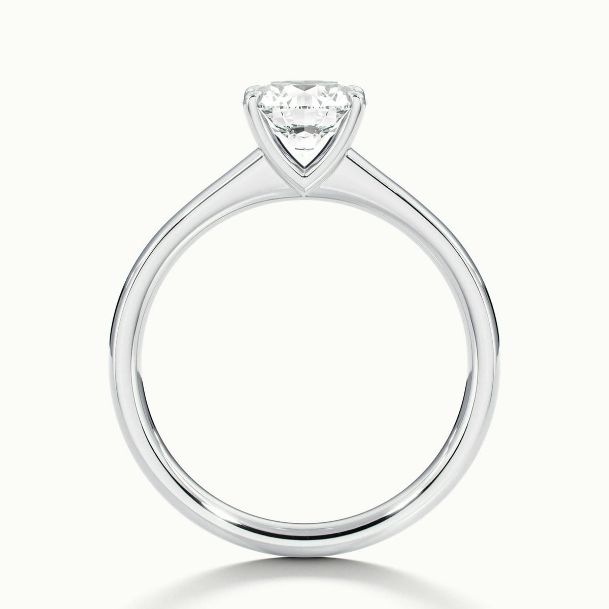 Juno 4 Carat Round Lab Grown Diamond Solitaire Engagement Ring in 14K White Gold - view 3