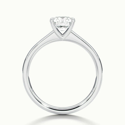 Juno 4 Carat Round Lab Grown Diamond Solitaire Engagement Ring in 14K White Gold - view 3