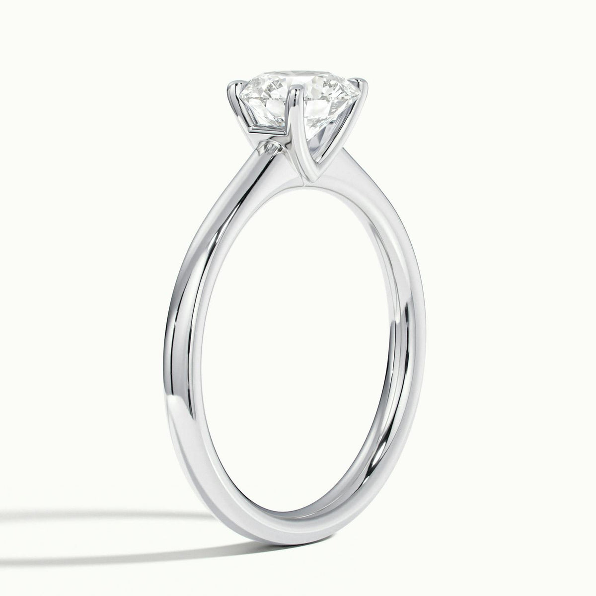 Juno 4 Carat Round Lab Grown Diamond Solitaire Engagement Ring in 14K White Gold - view 4