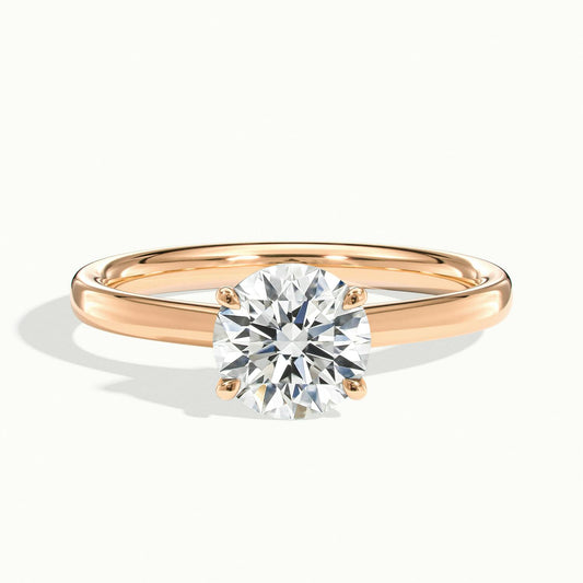 Juno 2.5 Carat Round Lab Grown Diamond Solitaire Engagement Ring in 14K Rose Gold - view 1