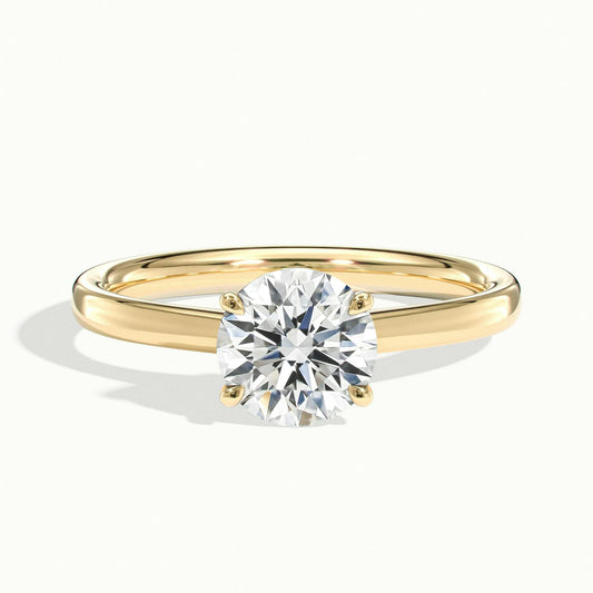 Juno 2.5 Carat Round Lab Grown Diamond Solitaire Engagement Ring in 14K Yellow Gold - view 1