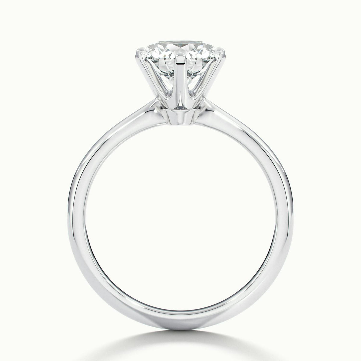 Iris 3.5 Carat Round Lab Grown Diamond Solitaire Engagement Ring in 10K White Gold - view 3