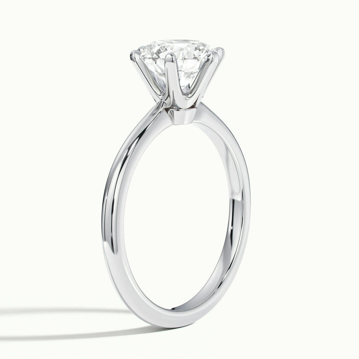 Iris 4 Carat Round Lab Grown Diamond Solitaire Engagement Ring in 925 Silver - view 4