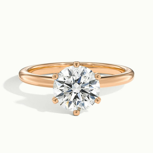 Iris 2.5 Carat Round Lab Grown Diamond Solitaire Engagement Ring in 18K Rose Gold - view 1