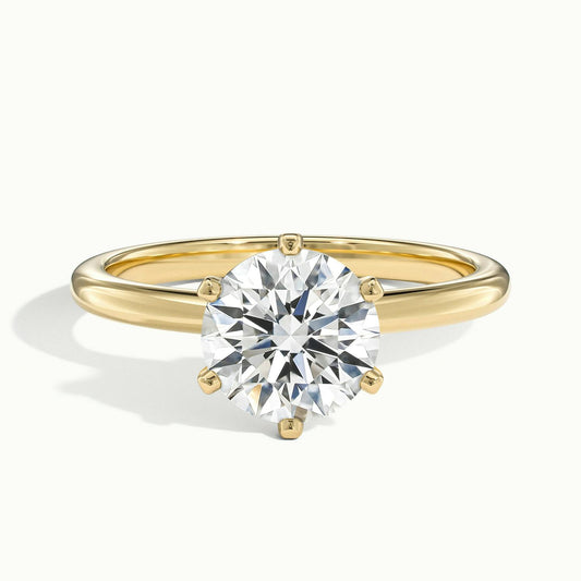 Iris 2.5 Carat Round Lab Grown Diamond Solitaire Engagement Ring in 18K Yellow Gold - view 1